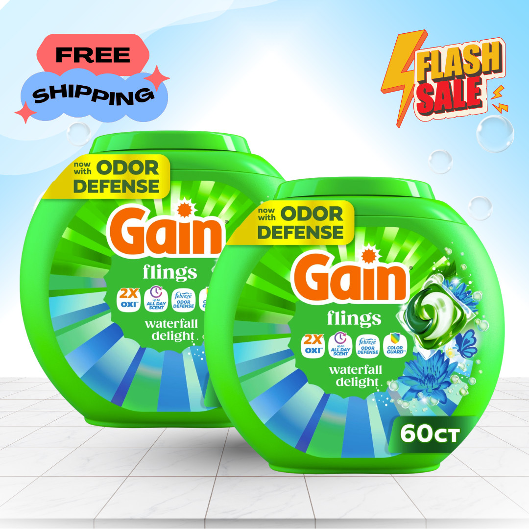 [FASH SALE] Gain Flings Laundry Detergent Pacs Waterfall Delight 60 Ct 2 Pack