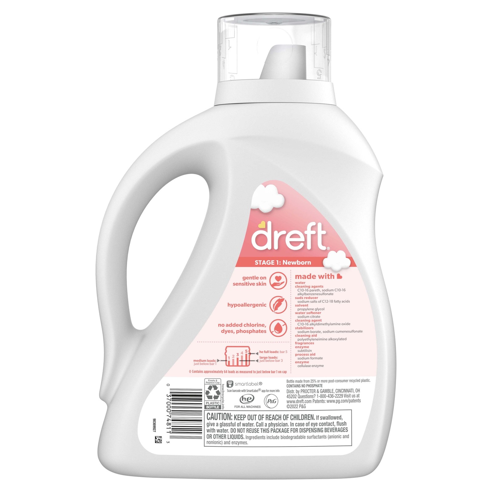 (2 pack) Dreft Newborn Baby Liquid Laundry Detergent, Sensitive Skin