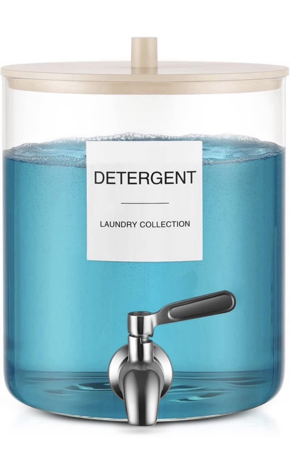 Glass Laundry Detergent Dispenser, 128 oz / 3.5L Fabric Softener Dispenser