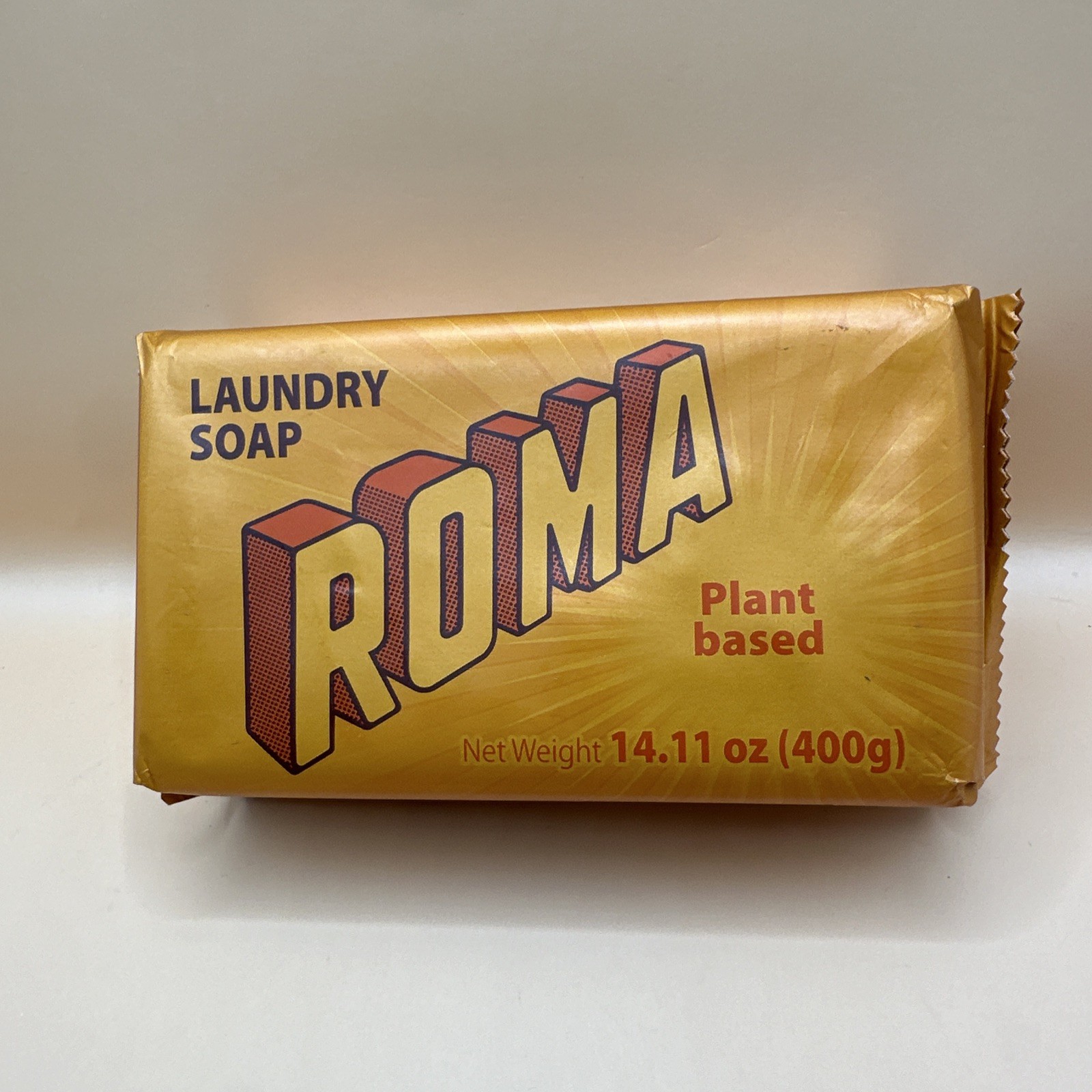 ROMA Laundry Soap Bar Jabón De Lavandería 100% Plant Based 400g Made In Mexico