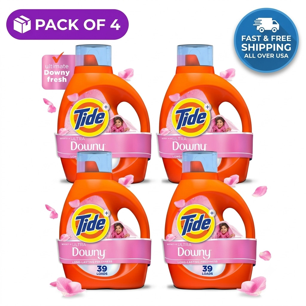 Tide Plus Ultra Downy Liquid Detergent, 4-Pack, 156 Loads | Save $10