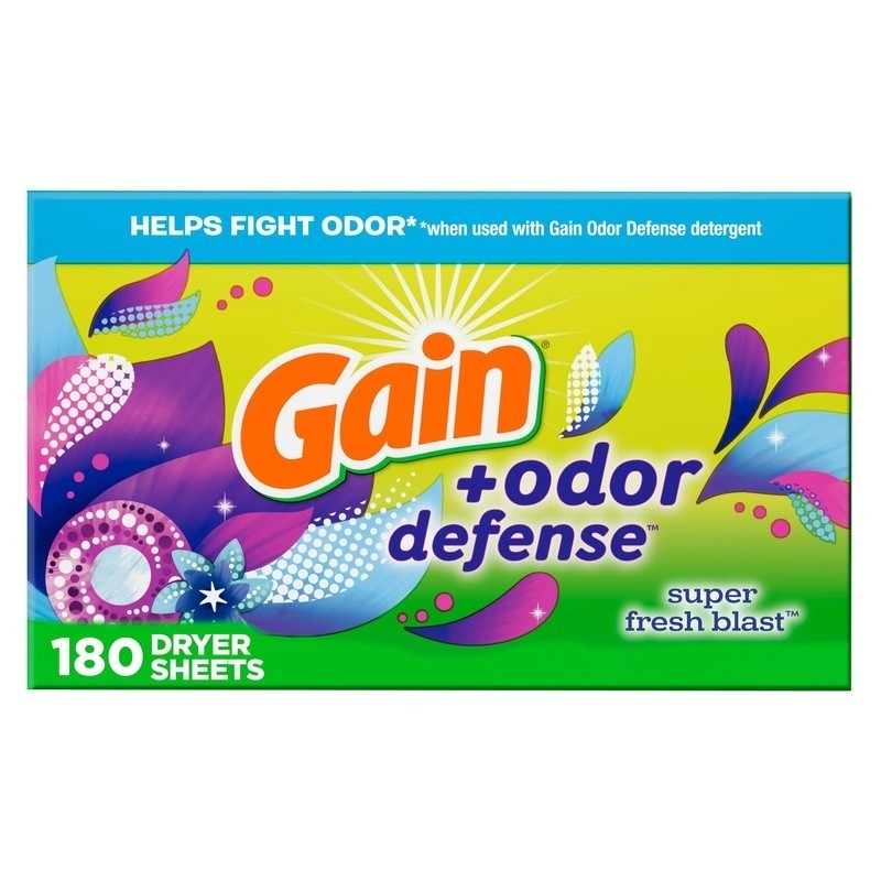 Odor Defense Fabric Softener Dryer Sheets Fresh Blast 180 Count Static Control