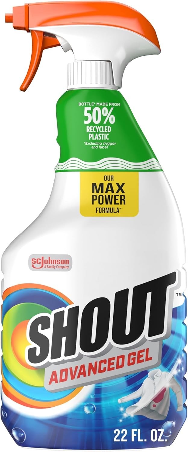 Shout Advanced Laundry Stain Remover Gel 22oz Spray for Tough Stains