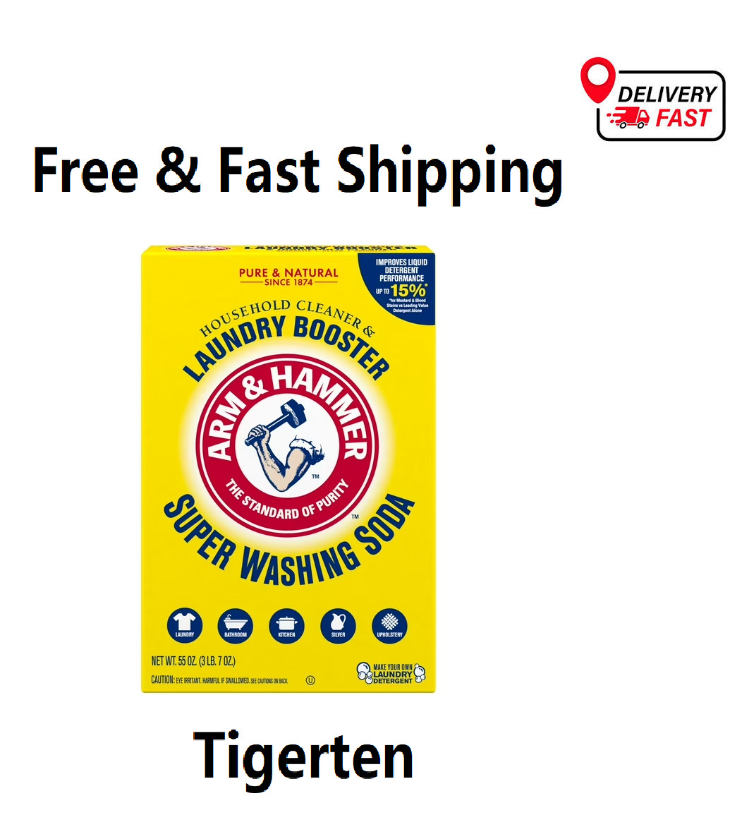 Arm & Hammer Super Washing Soda Detergent Booster & Household Cleaner, 55oz.