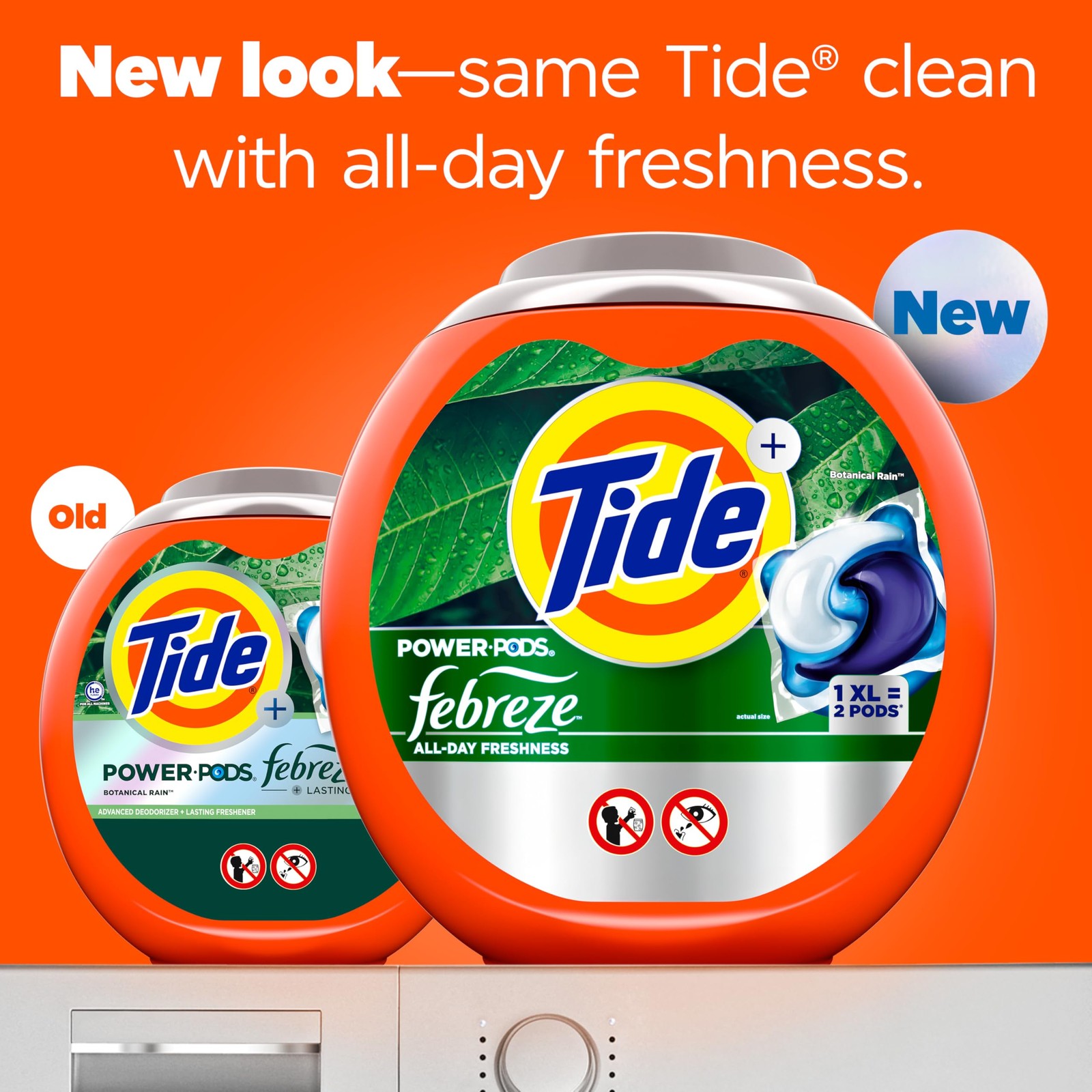 Tide Power Pods w/ Febreze Botanical Rain Laundry Detergent Pacs 45 Count