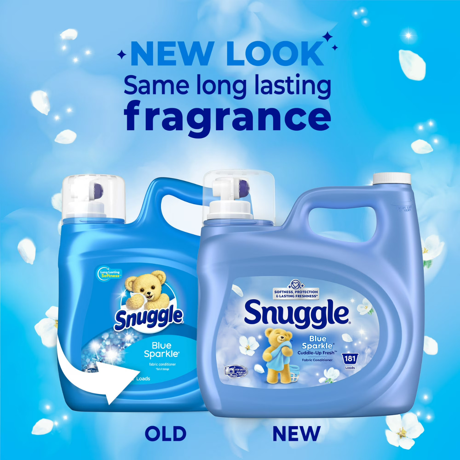 Snuggle 123.1 oz Fabric Softener Blue Sparkle Cuddle Up Fresh Scent, 2 Pack