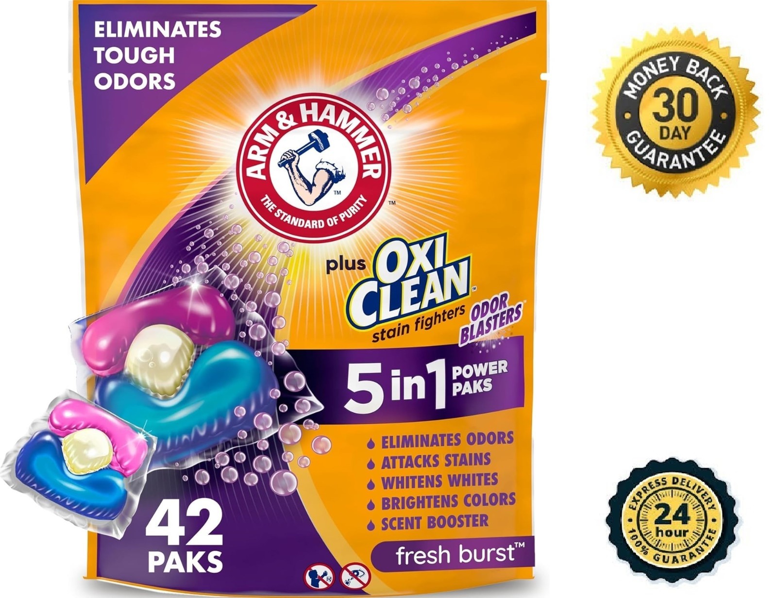 plus Oxiclean with Odor Blasters Concentrated Laundry Detergent, 5-In-1 Laundry
