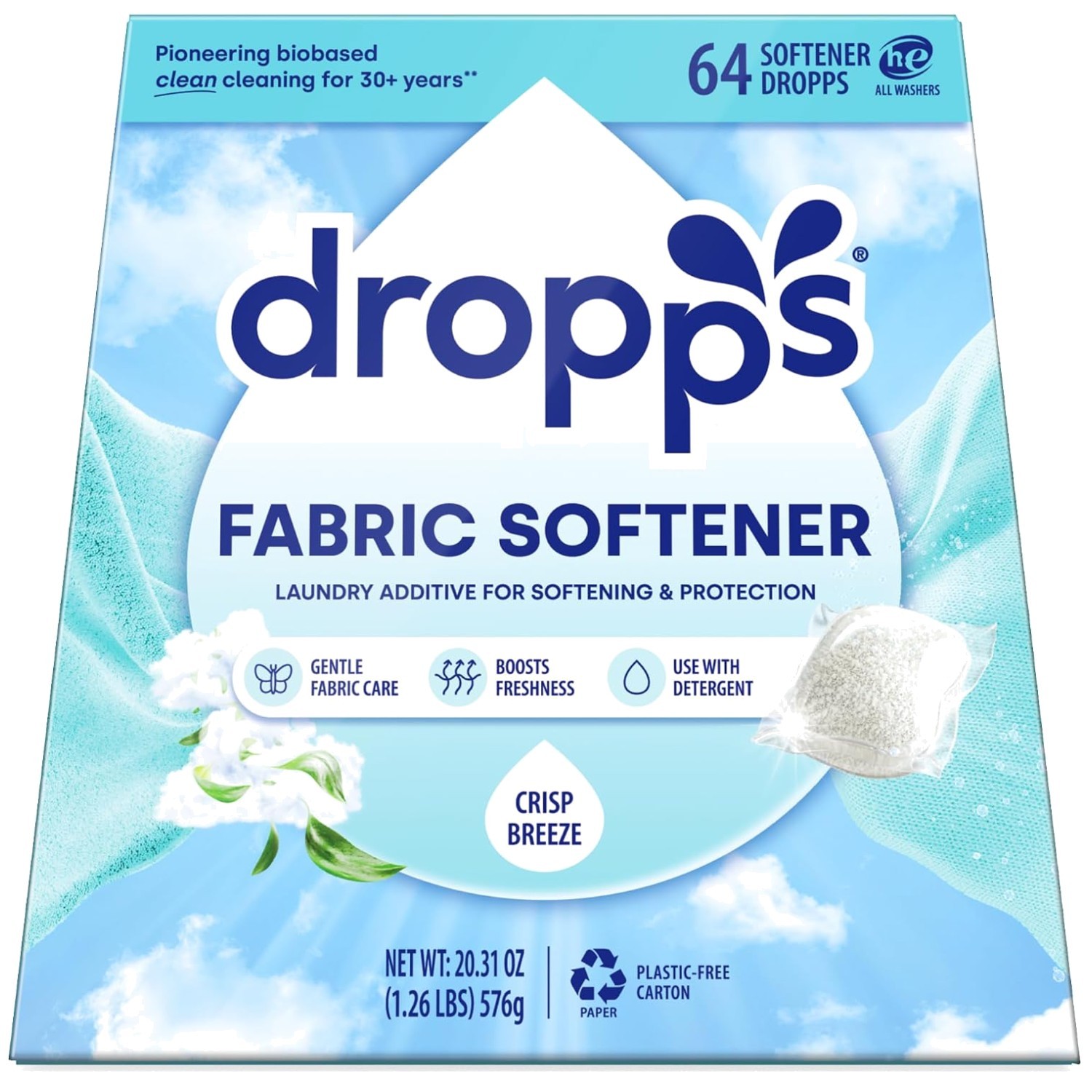 Fabric Softener Pods, Crisp Breeze 64ct