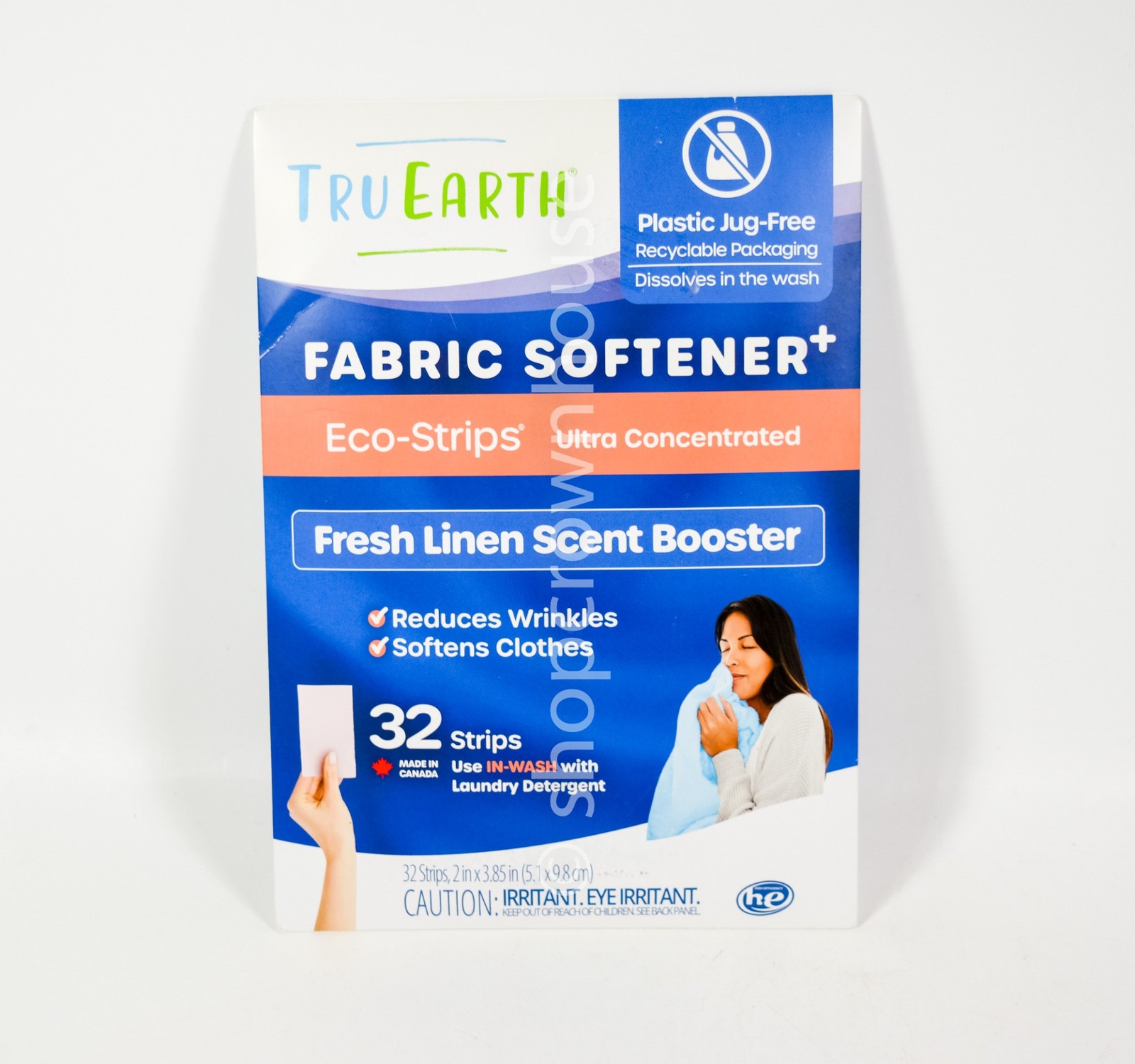 Tru Earth FRESH LINEN Sceent Booster Fabric Softner+ Eco-Strips 32 Strips USA
