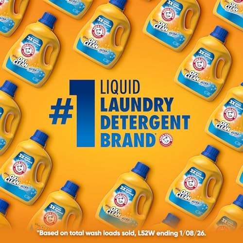 ARM & HAMMER Plus OxiClean Liquid Laundry Detergent, Fresh Scent, 77 Loads