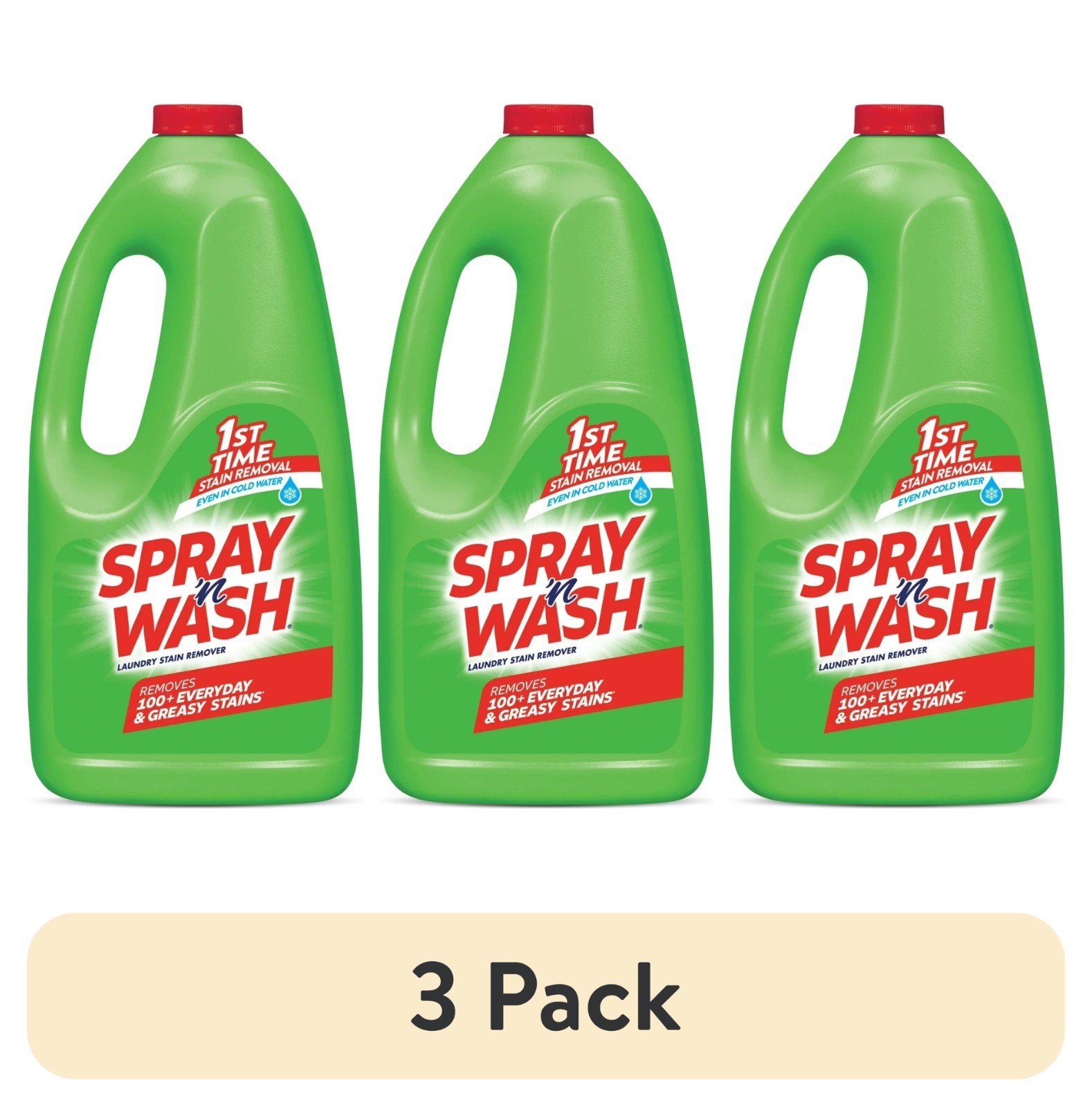 3-Pack Spray ‘n Wash Laundry Stain Remover Refill, 60oz Bottles