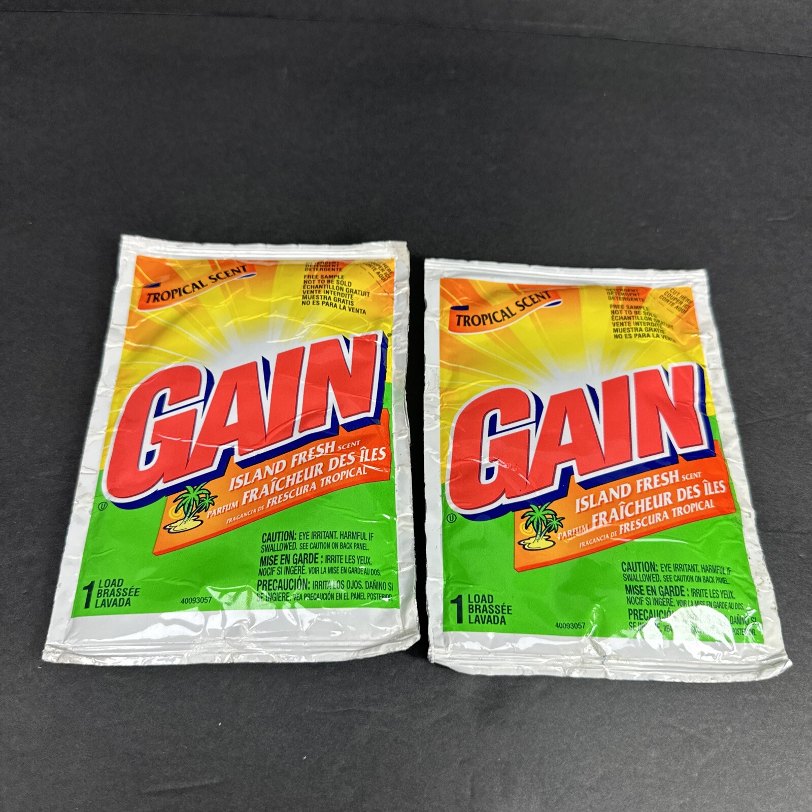 Vtg 2001 SAMPLE Size Gain Island Fresh Liquid Laundry Detergent Tropical Prop