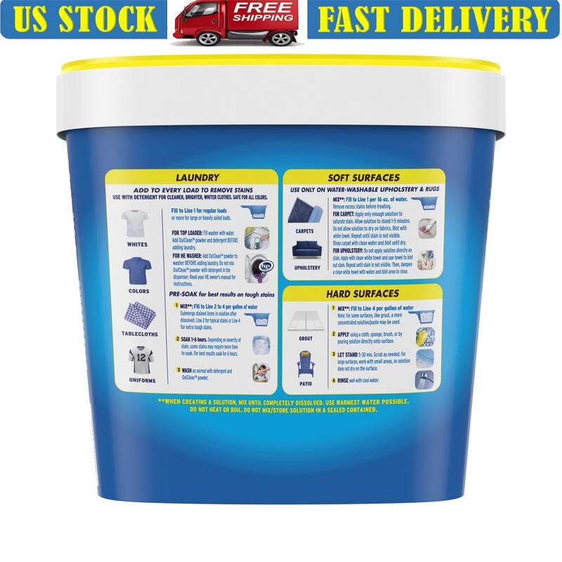 Versatile Stain Remover Powder Oxygen Cleaner Laundry & Home Stain Fighter 5lb