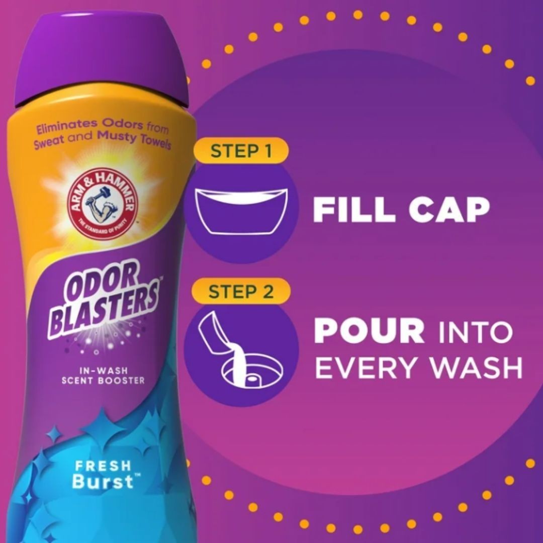 ARM & HAMMER Odor Blasters Fresh Burst In-Wash Laundry Scent Booster, 24 oz Bott
