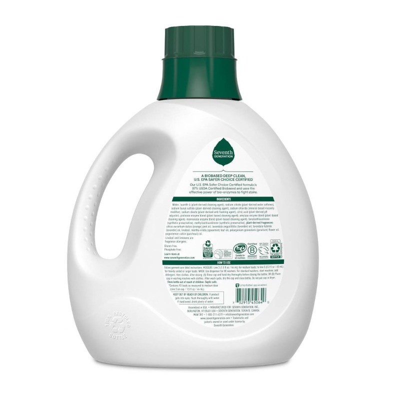 Fresh Lavender Laundry Detergent 135oz: Dye & Phosphate-Free, HE