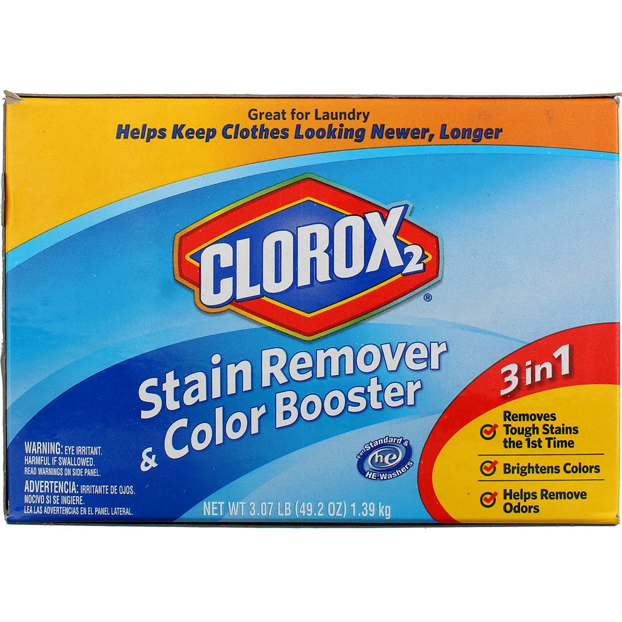 4 Pack Clorox 2 Stain Remover & Color Booster Powder, Regular, 49.2 oz
