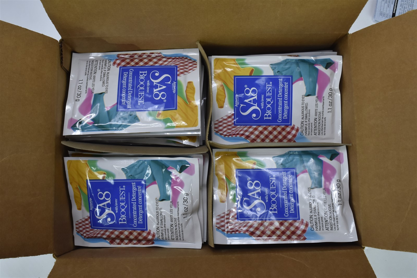 LOT 45 AMWAY CONCENTRATED DETERGENT SA8 with BIOQUEST SAMPLE PACKAGES NOS #08590