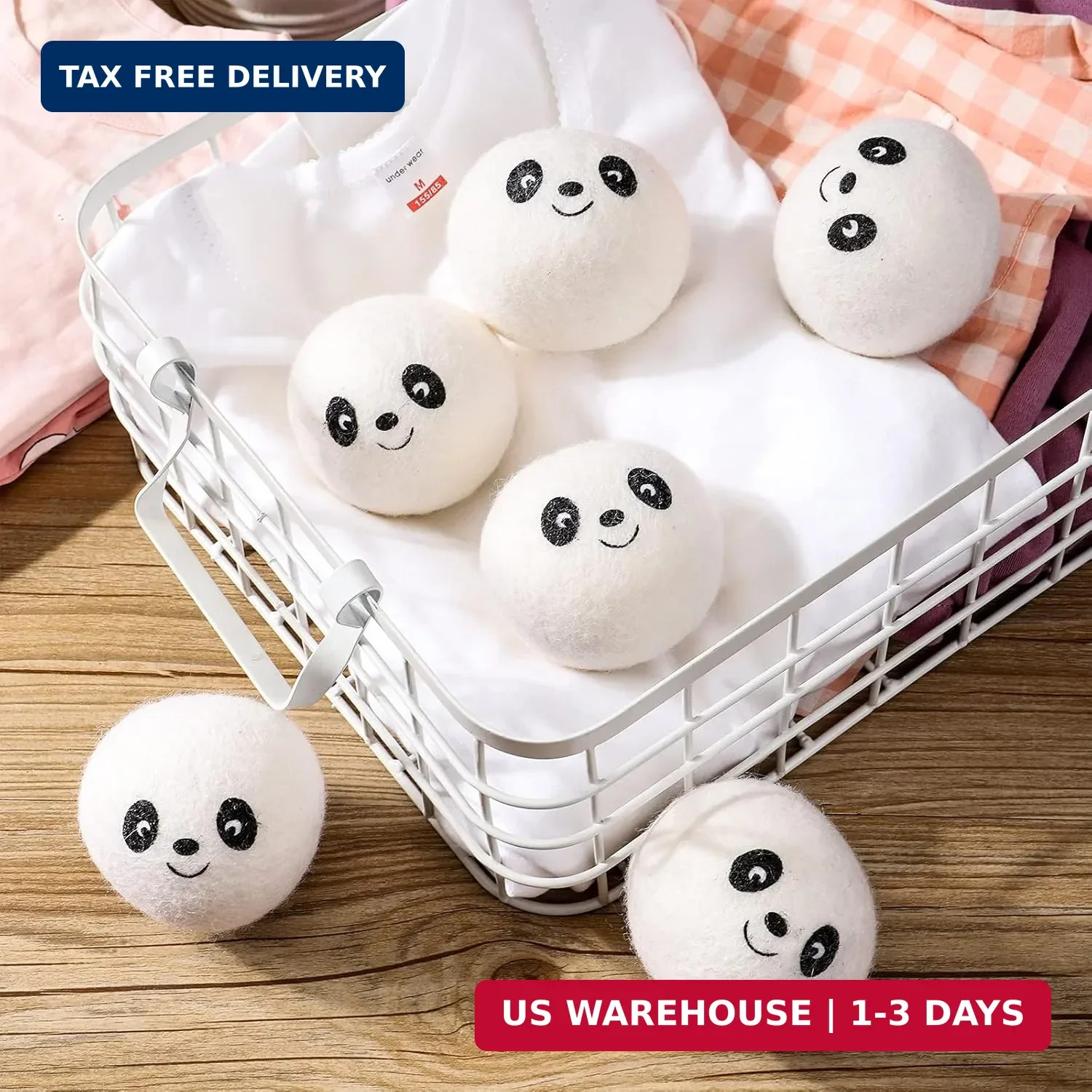 Wool Dryer Balls – Natural Fabric Softener, Reusable, Reduces Clothing Wrinkles