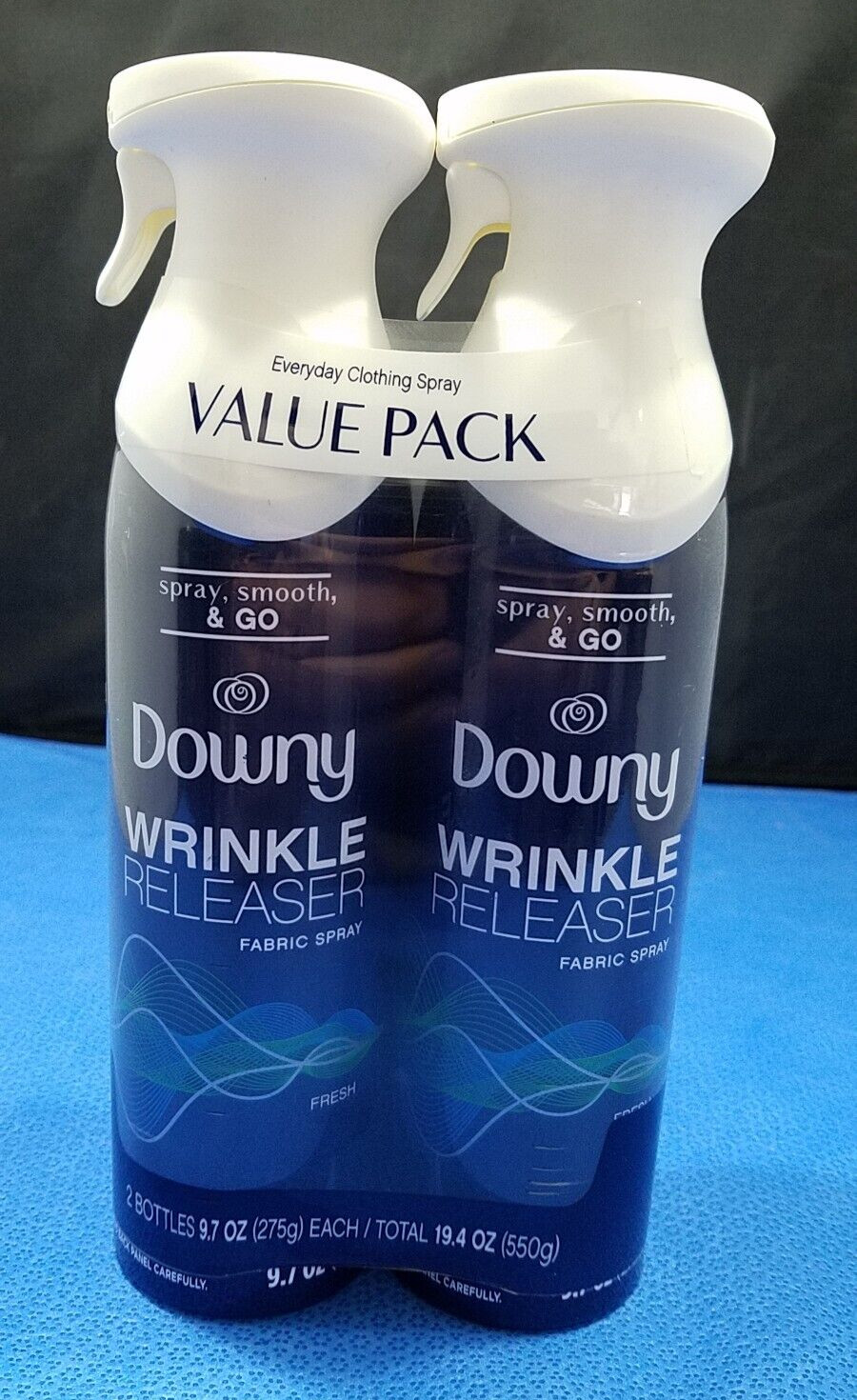 Downy WrinkleGuard Wrinkle Release Fabric Spray, Fresh Scent, 9.7 Oz (Pack of 2)