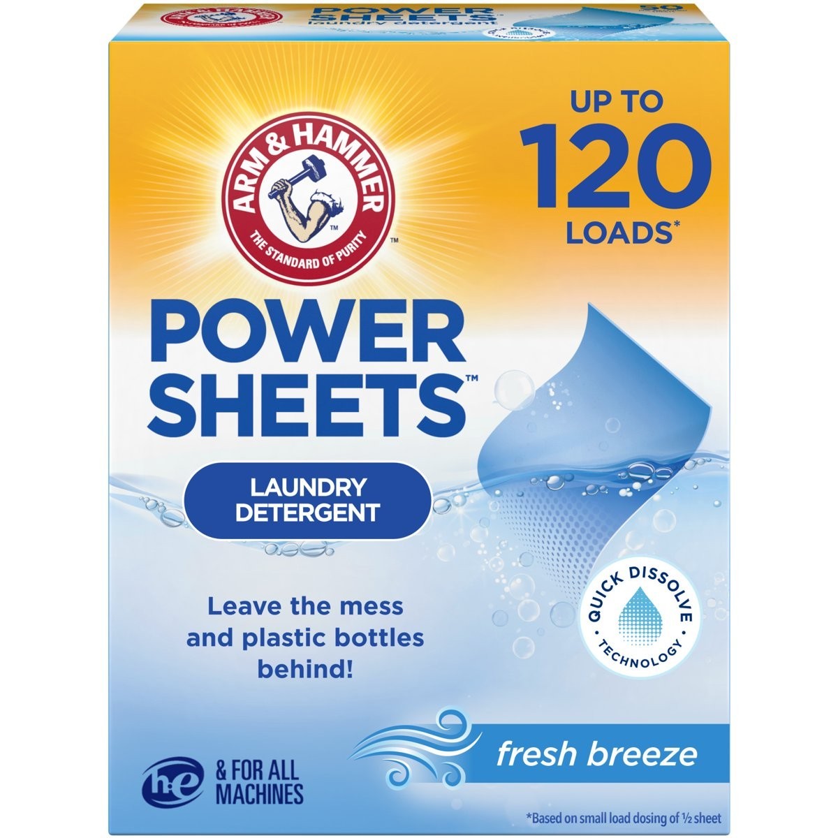 ARM & HAMMER Power Sheets Laundry Detergent 2 Pack 120 Ct