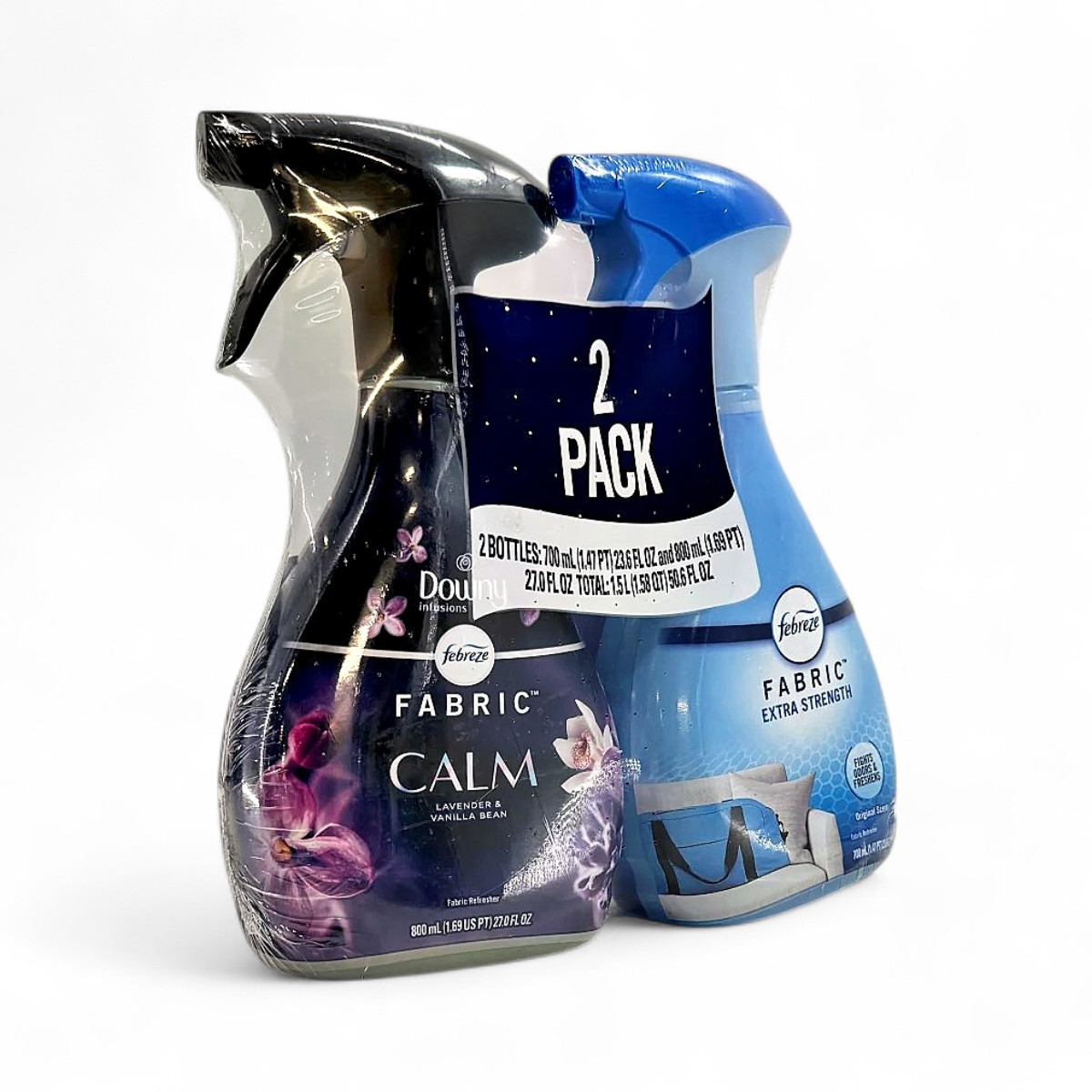 Febreze Extra Strength Original + Downy Calm Fabric Spray Bottles – 2 Pack