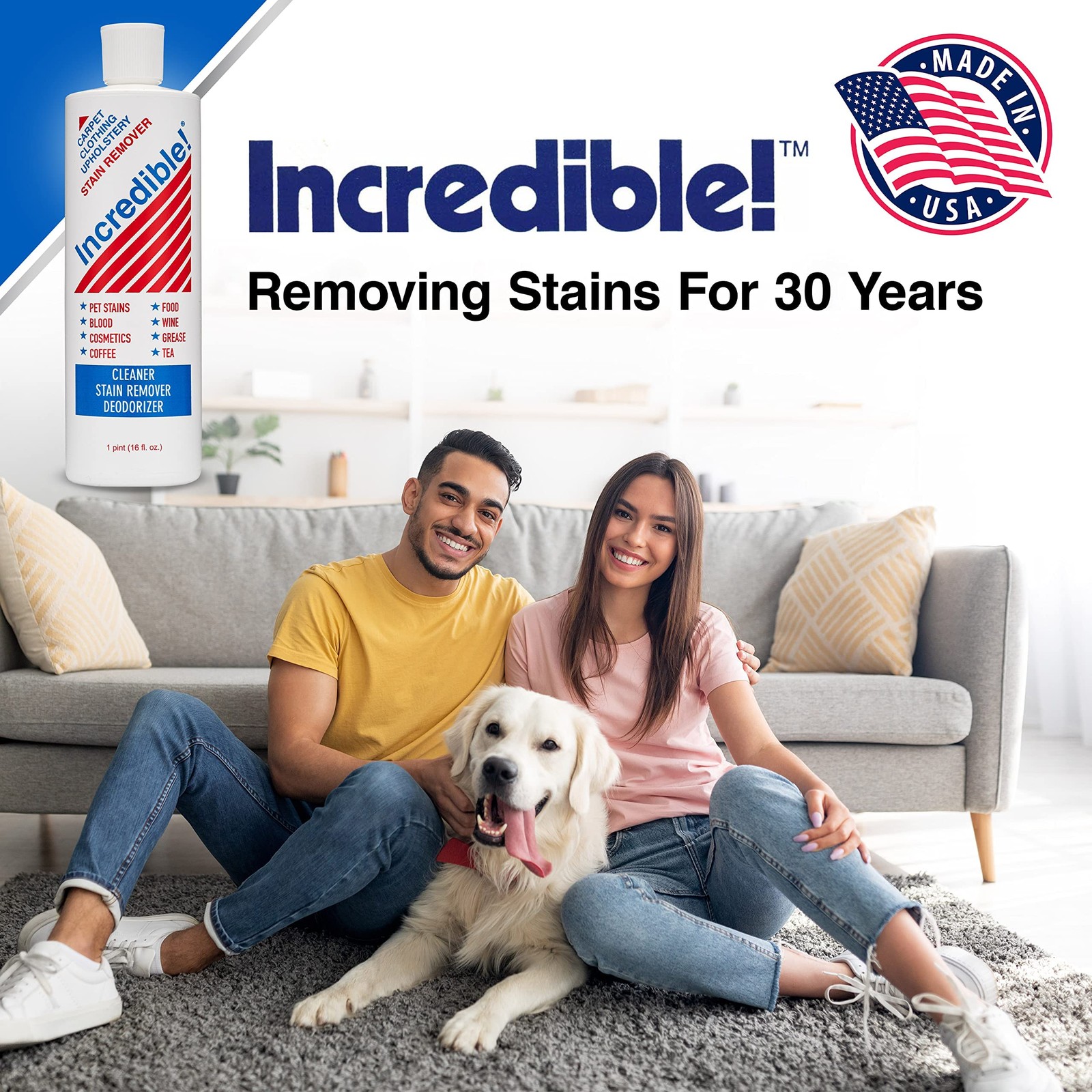 INCREDIBLE! Stain Remover – Commercial Pack Quantity, 16 Fl Oz (Pack of 6)