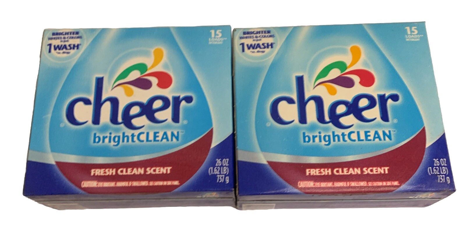 (2) Cheer Bright Clean 15 Loads 26 Fresh Scent Powder Laundry Detergent View