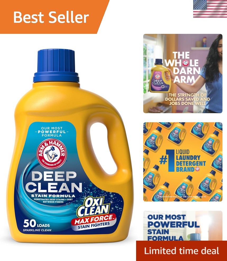 OxiClean Max Force Deep Clean Laundry Detergent 75 Fl Oz – Sparkling Fresh Scent