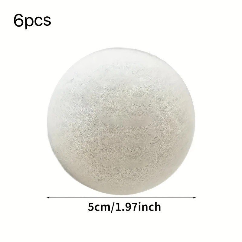 6 Wool Dryer Balls XL Organic Wool Natural Laundry Fabric Softener Antistatic