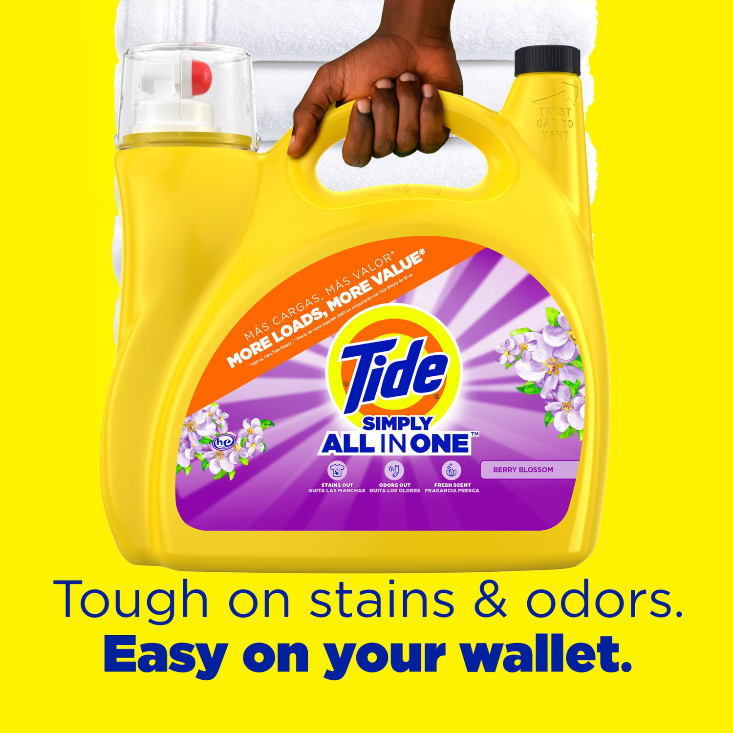 Tide Simply All-In-One Laundry Detergent Berry Blossom 173 fl, 138 Loads, 2 Pack