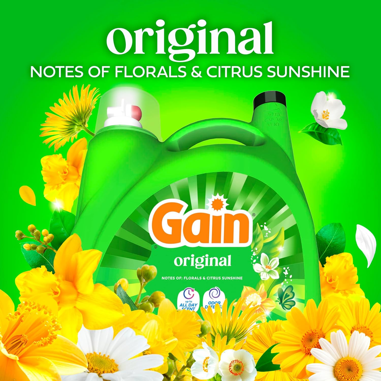 Liquid Laundry Detergent with Odor Defense, Original Scent, for HE Washing Machi