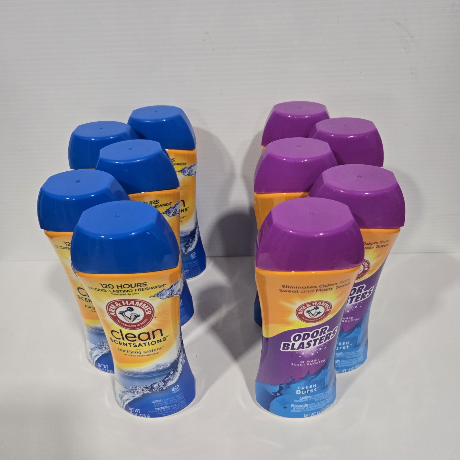 5xArm & Hammer In-Wash Scent Booster & 5xOdor Blaster Clean Sensations15Oz Ea.