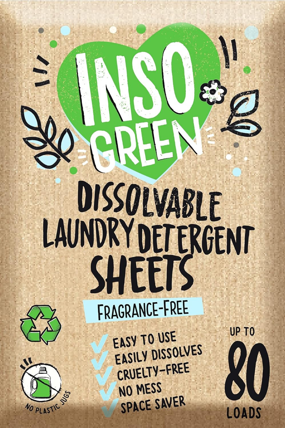 Eco Laundry Detergent Sheets – 80 Loads Laundry Sheets Detergent – 40 No Plastic