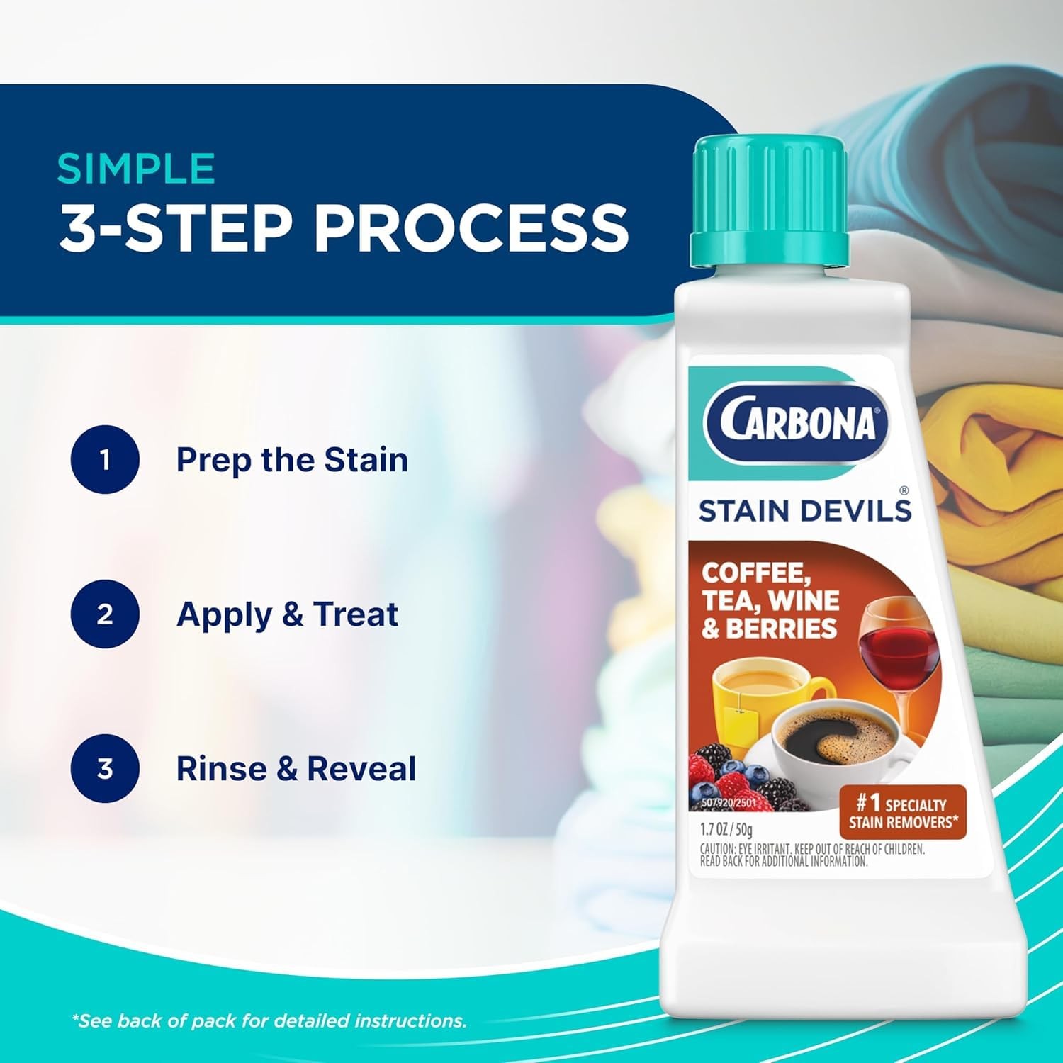 2 PCS 1.7 Fl Oz Stain Devil #8 Wine Tea Coffee Juice Remover Laundry Wash