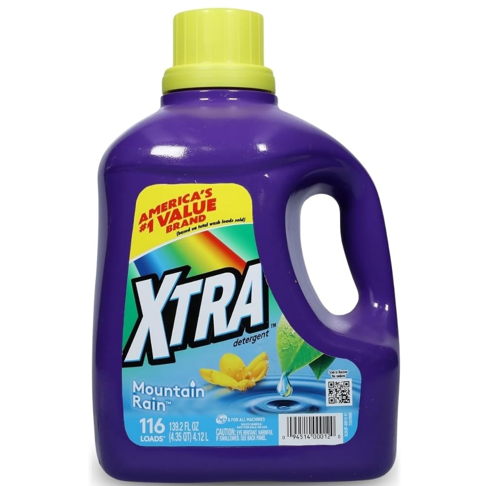 Xtra Liquid Laundry Detergent Mountain Rain Scent 139 Fl Oz Concentrated Formula