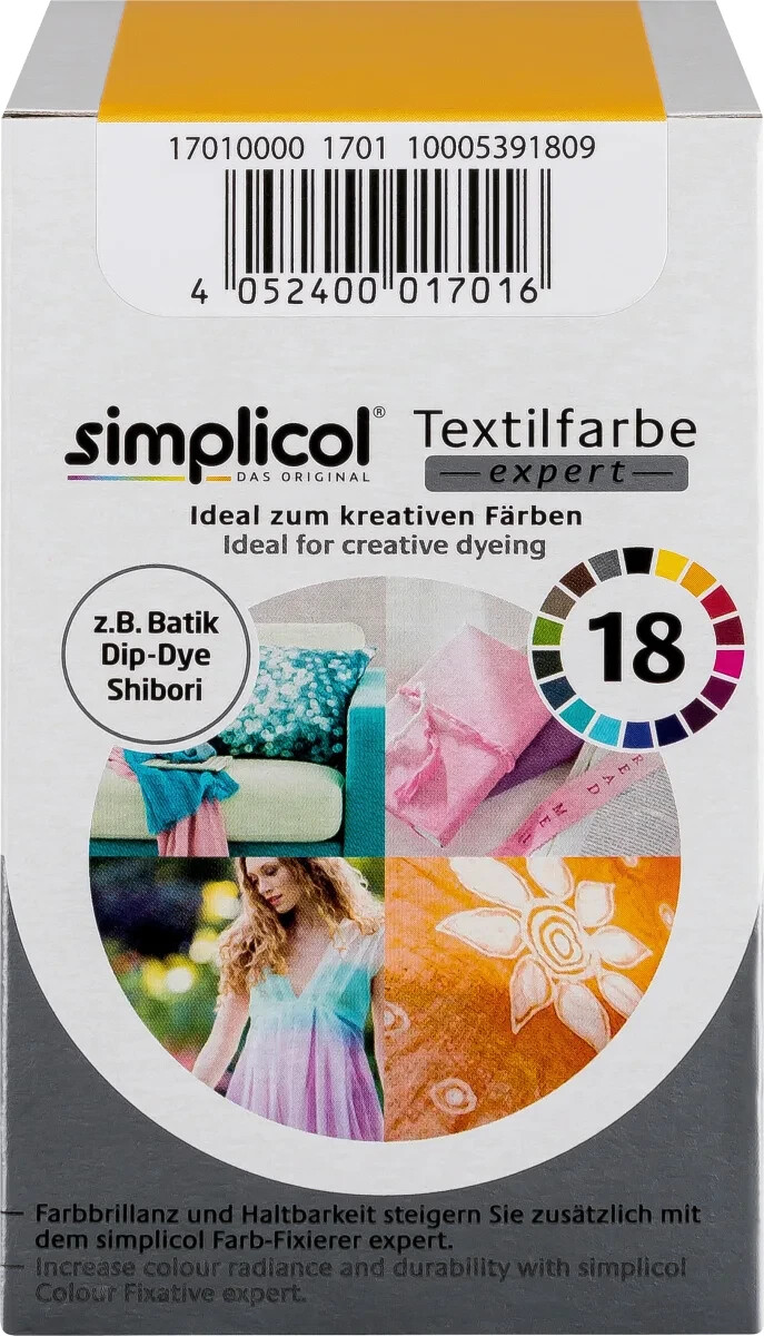 Simplicol Fabric Dye Expert Corn Yellow for 600g Fabric 2x Color and 1x Fixative