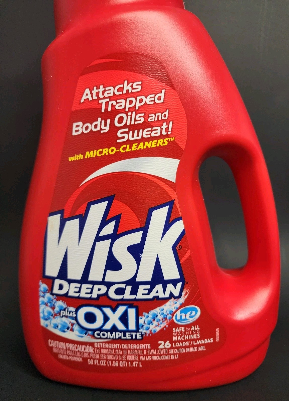 (1) Wisk Deep Clean Plus OXI (he) Laundry Detergent ~Micro-Cleaners 26 Lds /50oz