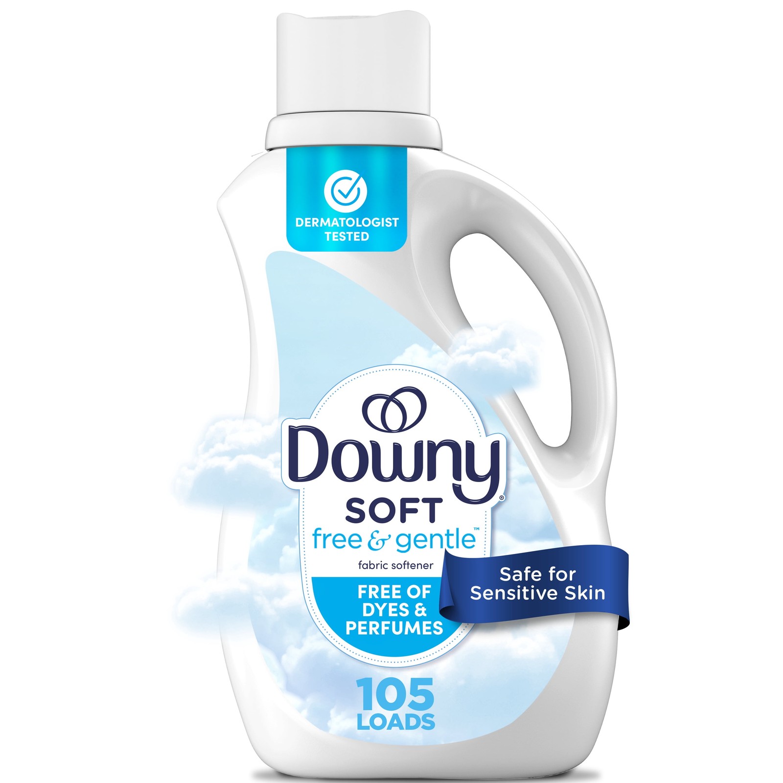 Free & Gentle Fabric Softener, 77 fl oz, 105 Loads, Hypoallergenic