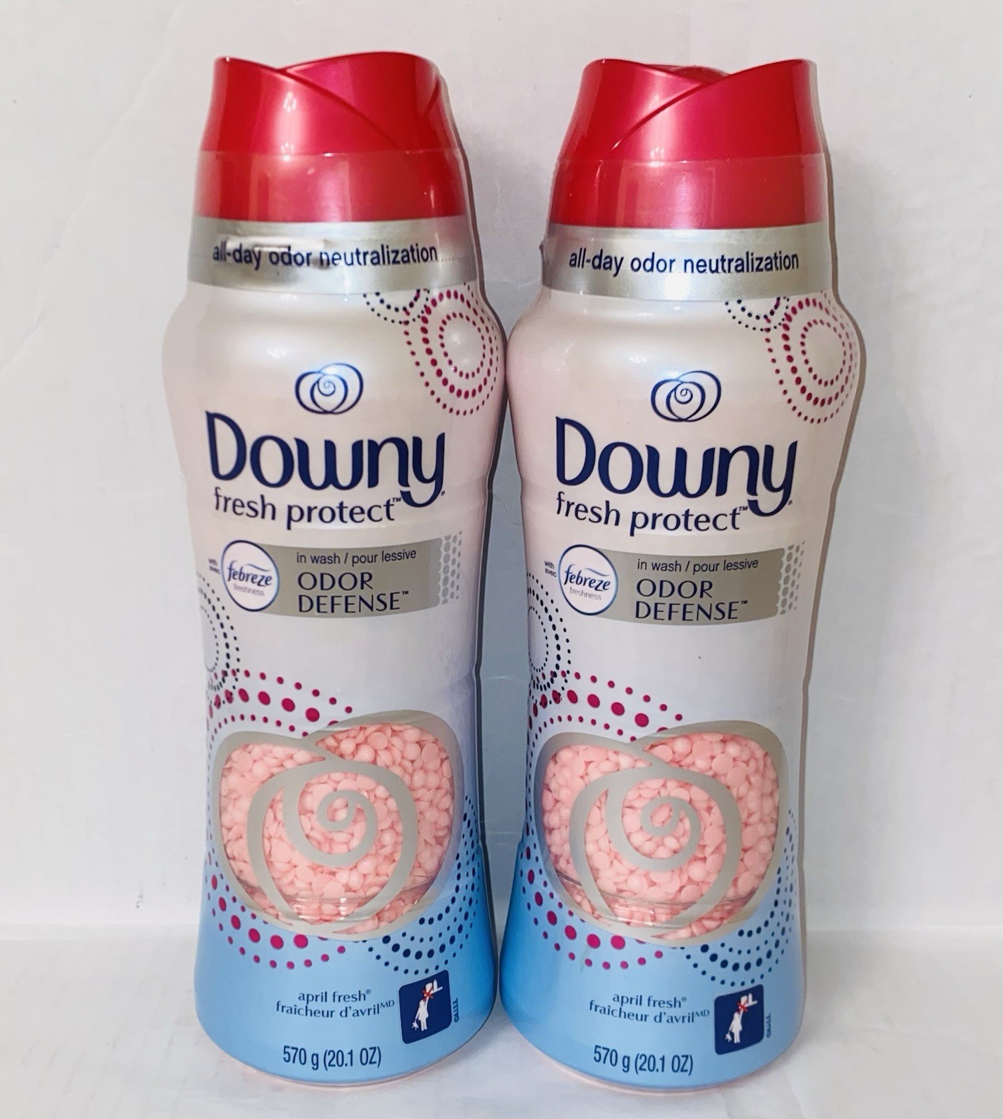 2 New 20.1oz Downy Fresh Protect April Fresh with Febreze Odor Defense Beads