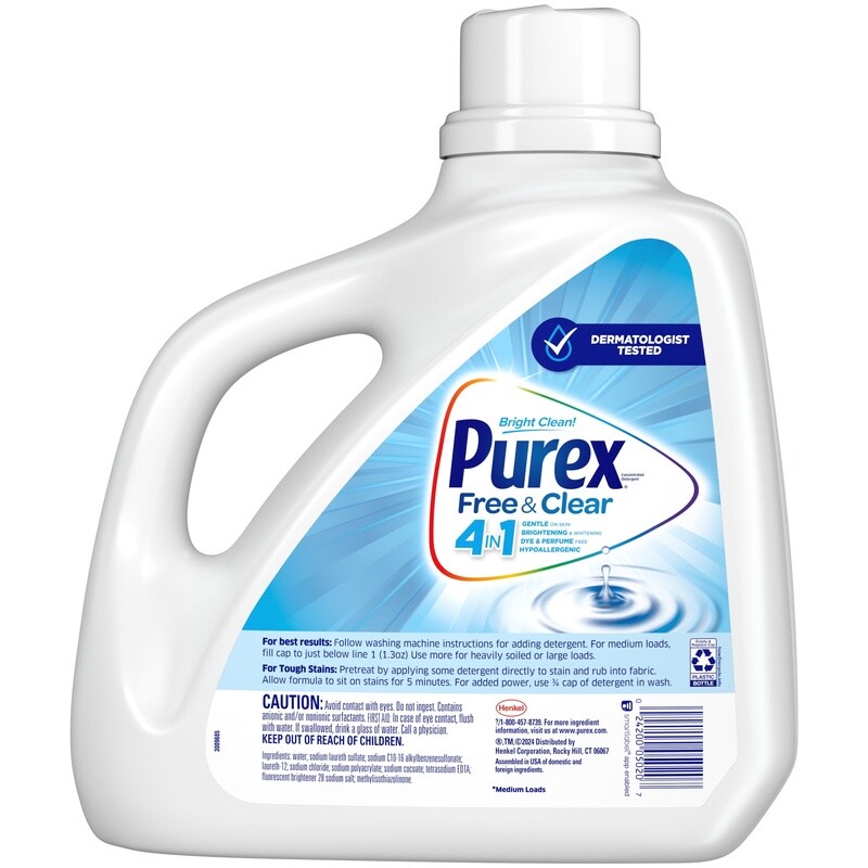 Hypoallergenic Liquid Laundry Detergent Unscented 115 Loads Sensitive Skin New