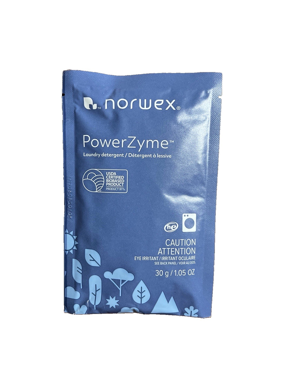 Powerzyme Laundry Detergent Soap Powder 4x Sachet Travel Packets 120g