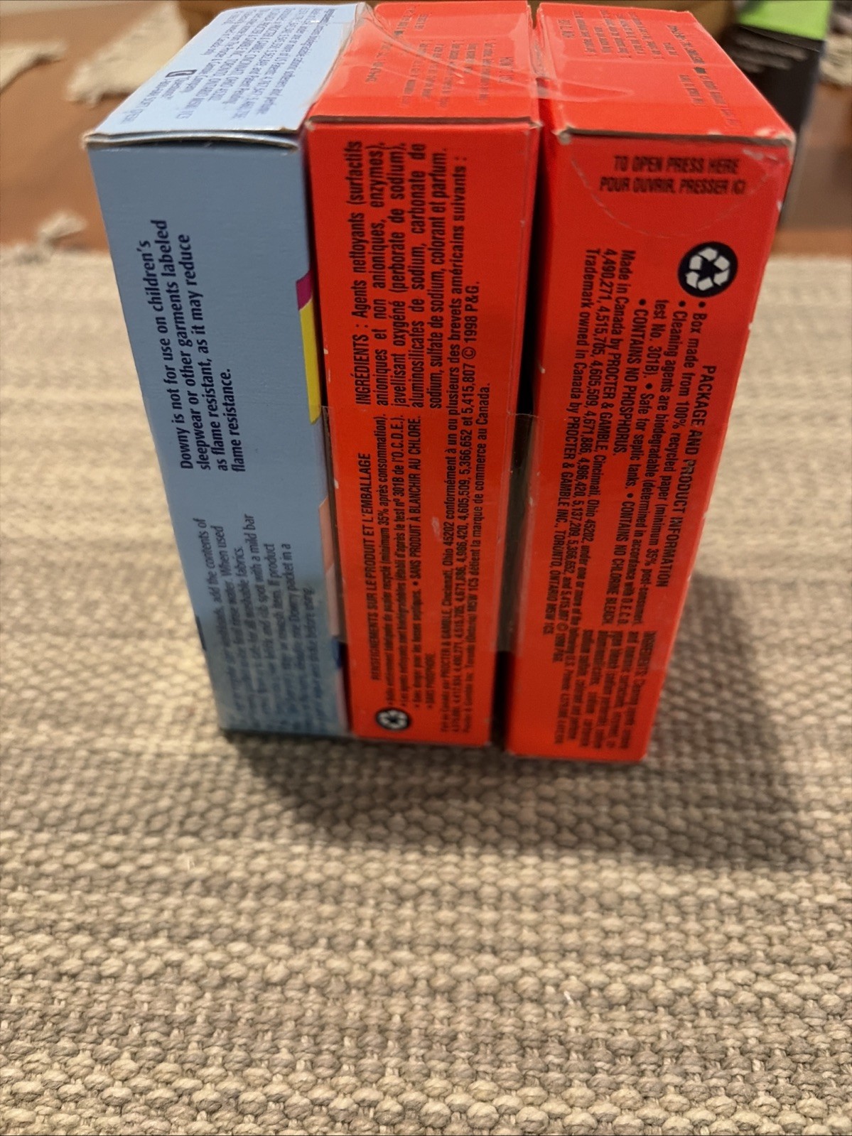Tide w/ Bleach Laundry Detergent Powder Sample VTG 1998 & Downy 1998 READ MORE