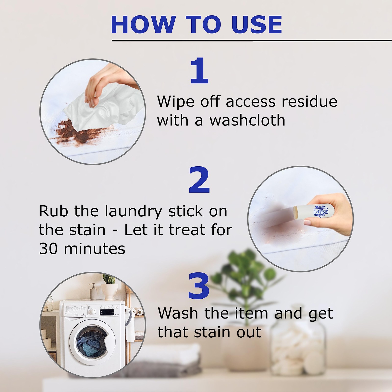 Solid Bleach in a Stick – Concentrated and Natural Stain Remover Solution for…