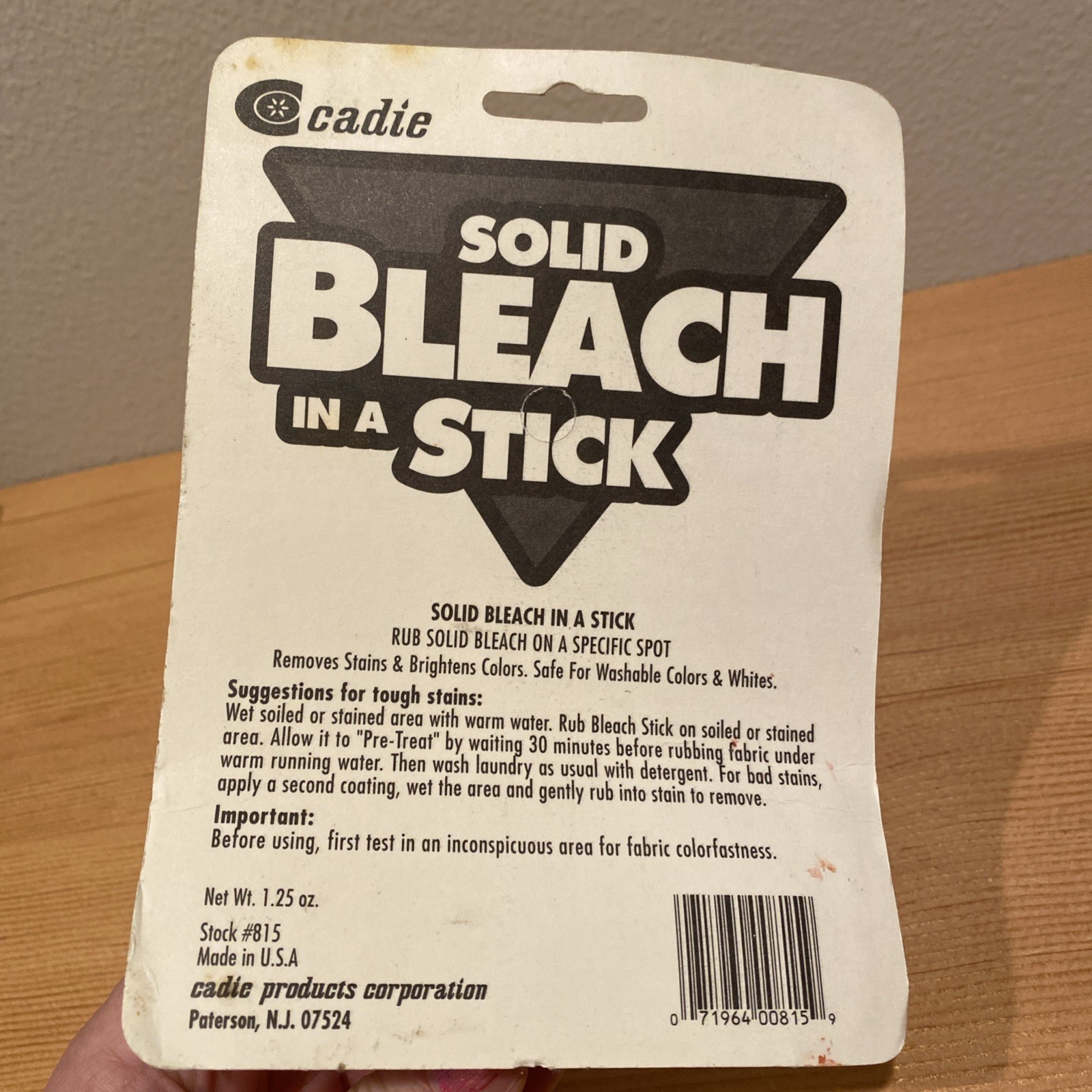 NOS Cadie Solid Bleach in a Stick – Concentrated Chlorine Free