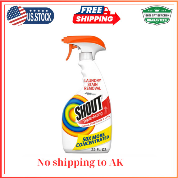 Shout Active Enzyme Laundry Stain Remover Spray for Clothes, Triple-Acting Formu