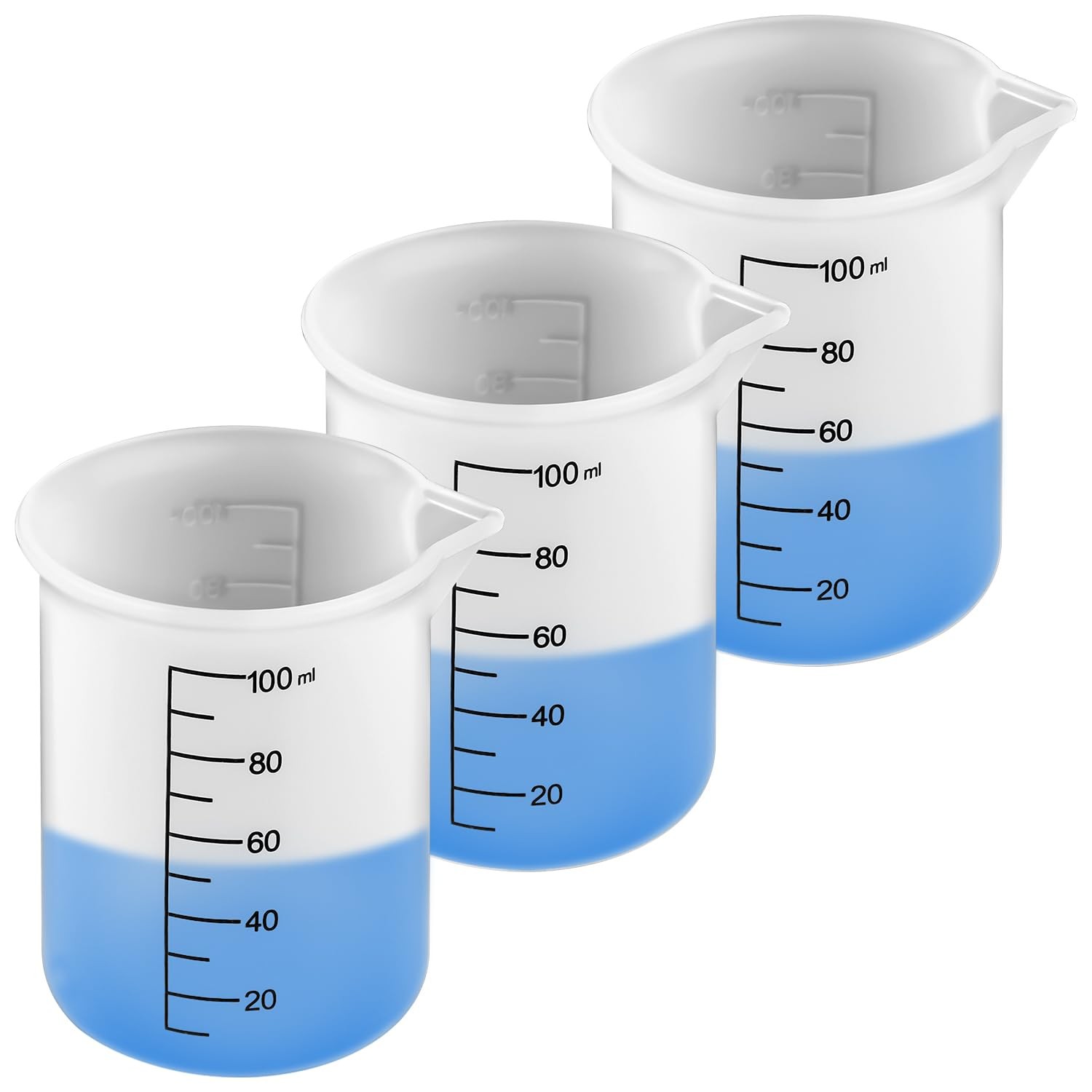 Silicone Laundry Detergent Cup with Scale Marks 3pcs Measuring Cup Set