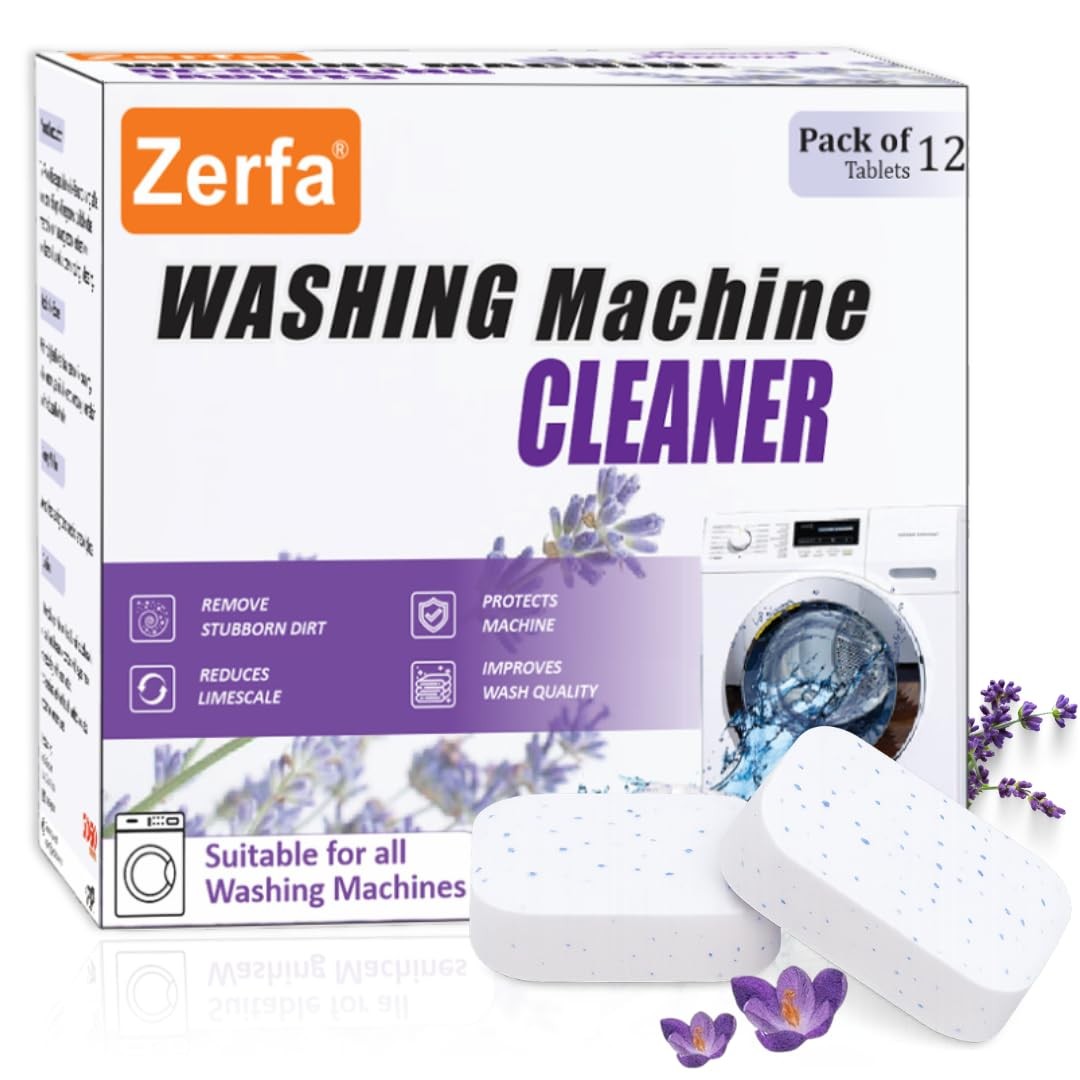Zerfa 24 Pcs Lavender Washing Machine Deep Cleaner Tablets – 504g Descaler