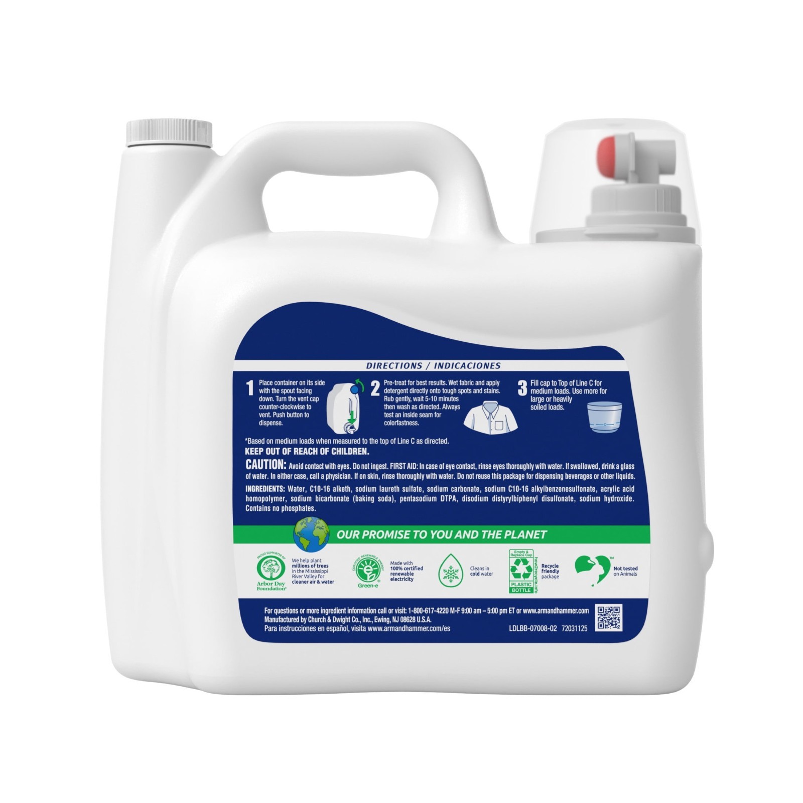 3PK ARM & HAMMER Sensitive Skin Free Clear Liquid Laundry Detergent, 170 fl oz