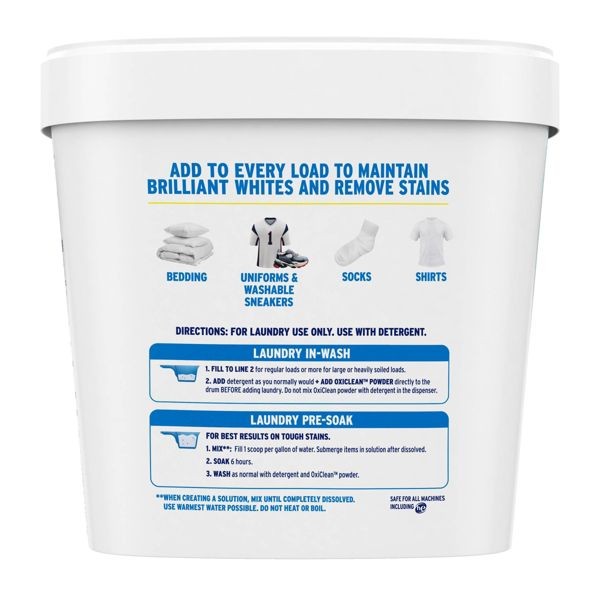 OxiClean White Revive Laundry Whitener and Stain Remover Powder-5lbs-Bleach-Free