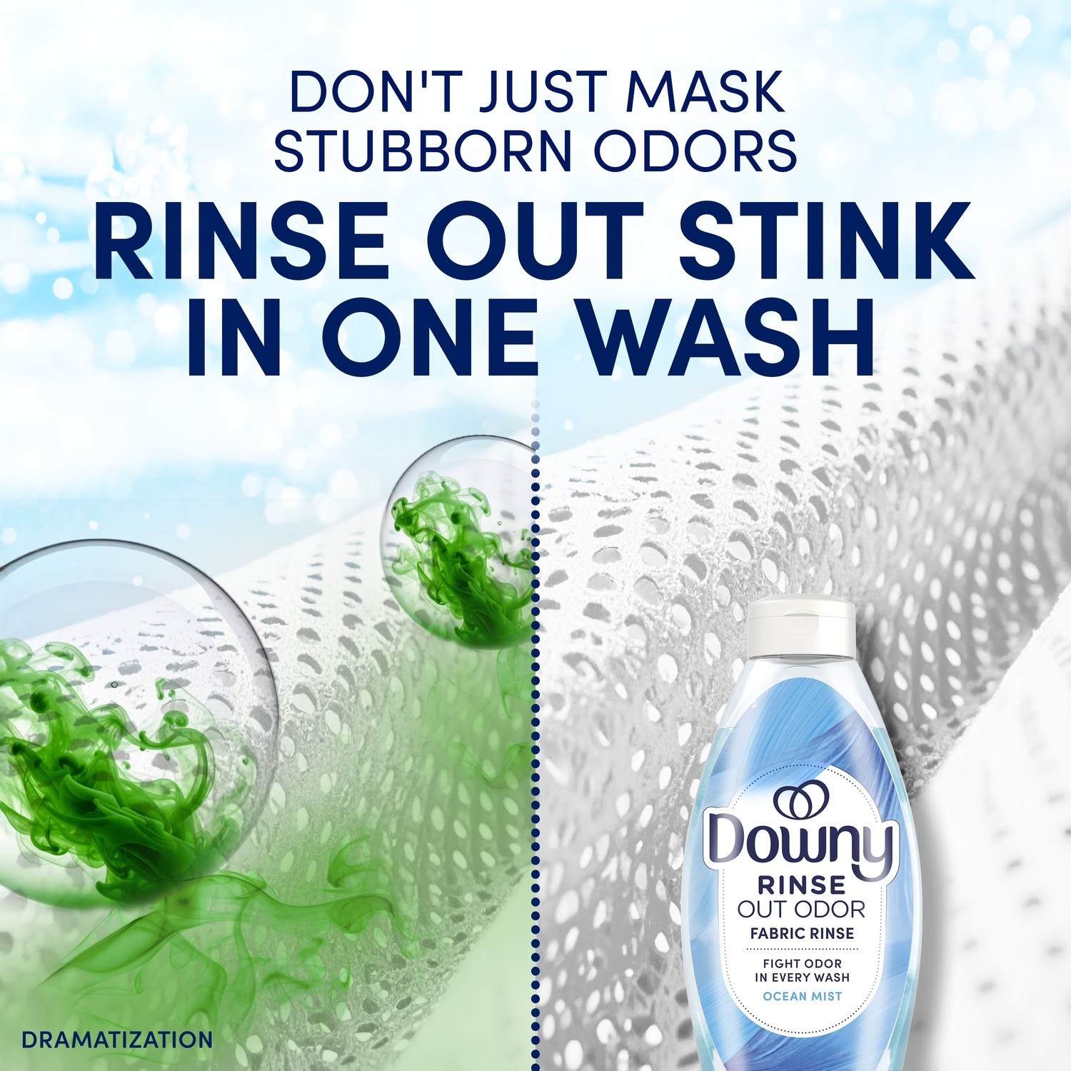 Downy Rinse Out Odor Laundry Rinse Ocean Mist Scent Refreshes 48 Fl Oz